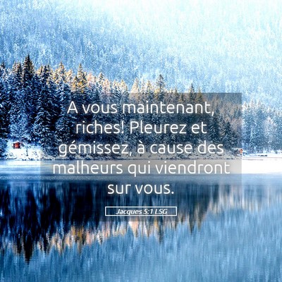 Picture 05 - Jacques 5:1 LSG - A vous maintenant, riches! Pleurez et gémissez, - Bible Verse Picture