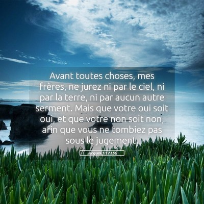Picture 05 - Jacques 5:12 LSG - Avant toutes choses, mes frères, ne jurez ni par - Bible Verse Picture