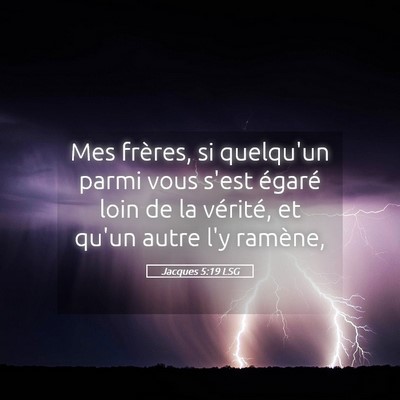 Picture 05 - Jacques 5:19 LSG - Mes frères, si quelqu'un parmi vous s'est - Bible Verse Picture