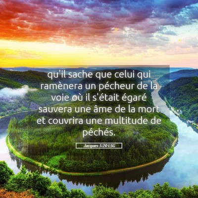 Picture 05 - Jacques 5:20 LSG - qu'il sache que celui qui ramènera un pécheur - Bible Verse Picture