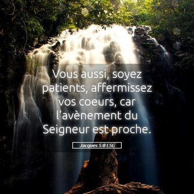 Picture 05 - Jacques 5:8 LSG - Vous aussi, soyez patients, affermissez vos - Bible Verse Picture