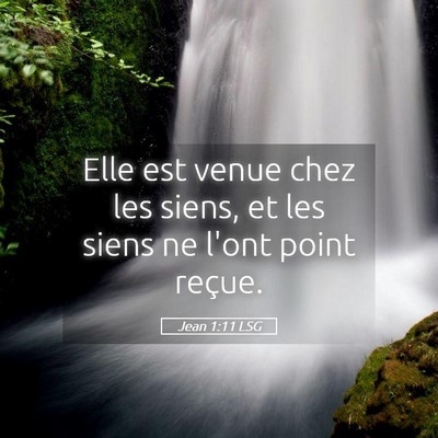 Picture 05 - Jean 1:11 LSG - Elle est venue chez les siens, et les siens ne - Bible Verse Picture
