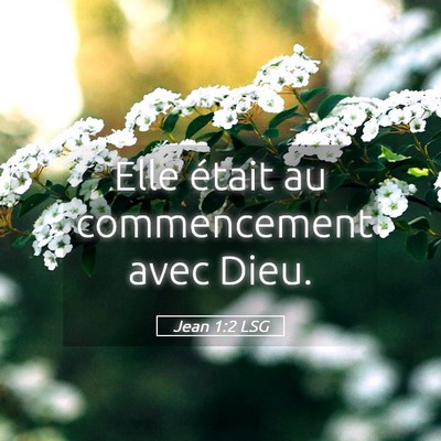 Picture 05 - Jean 1:2 LSG - Elle était au commencement avec - Bible Verse Picture