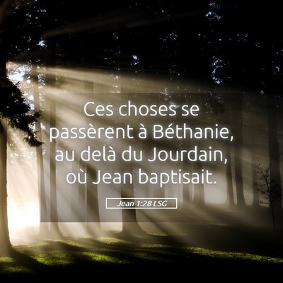 Picture 05 - Jean 1:28 LSG - Ces choses se passèrent à Béthanie, au delà - Bible Verse Picture