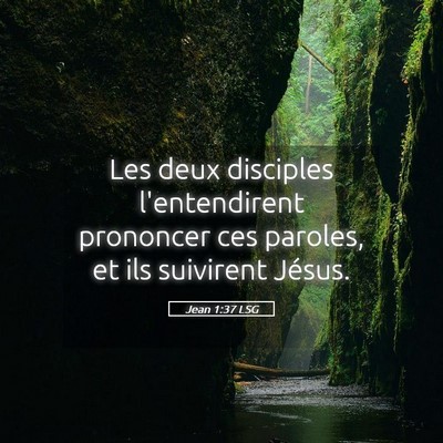 Picture 05 - Jean 1:37 LSG - Les deux disciples l'entendirent prononcer ces - Bible Verse Picture