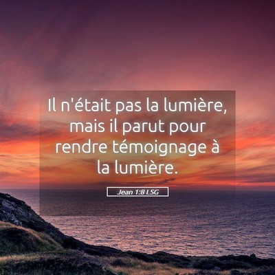 Picture 05 - Jean 1:8 LSG - Il n'était pas la lumière, mais il parut pour - Bible Verse Picture