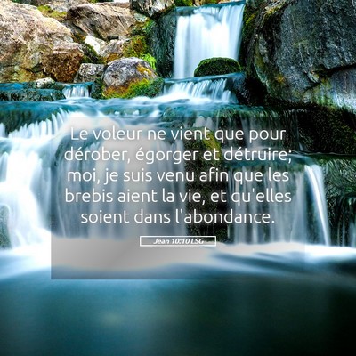 Picture 05 - Jean 10:10 LSG - Le voleur ne vient que pour dérober, égorger et - Bible Verse Picture
