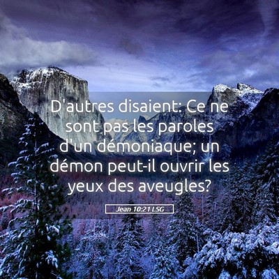 Picture 05 - Jean 10:21 LSG - D'autres disaient: Ce ne sont pas les paroles - Bible Verse Picture