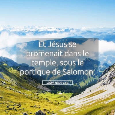 Picture 05 - Jean 10:23 LSG - Et Jésus se promenait dans le temple, sous le - Bible Verse Picture
