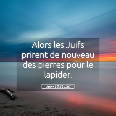 Picture 05 - Jean 10:31 LSG - Alors les Juifs prirent de nouveau des pierres - Bible Verse Picture