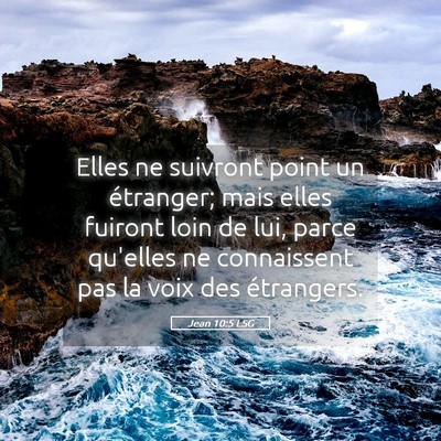 Picture 05 - Jean 10:5 LSG - Elles ne suivront point un étranger; mais elles - Bible Verse Picture