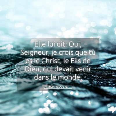 Picture 05 - Jean 11:27 LSG - Elle lui dit: Oui, Seigneur, je crois que tu es - Bible Verse Picture