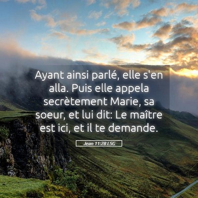 Picture 05 - Jean 11:28 LSG - Ayant ainsi parlé, elle s'en alla. Puis elle - Bible Verse Picture
