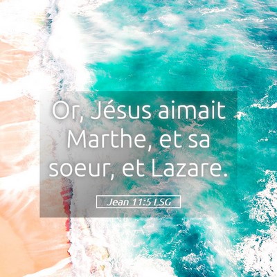 Picture 05 - Jean 11:5 LSG - Or, Jésus aimait Marthe, et sa soeur, et - Bible Verse Picture