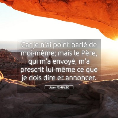 Picture 05 - Jean 12:49 LSG - Car je n'ai point parlé de moi-même; mais le - Bible Verse Picture