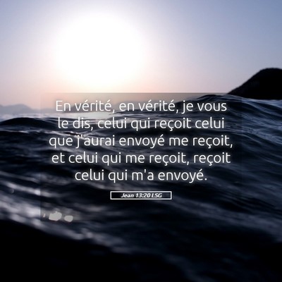 Picture 05 - Jean 13:20 LSG - En vérité, en vérité, je vous le dis, celui - Bible Verse Picture