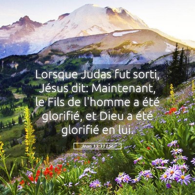 Picture 05 - Jean 13:31 LSG - Lorsque Judas fut sorti, Jésus dit: Maintenant, - Bible Verse Picture