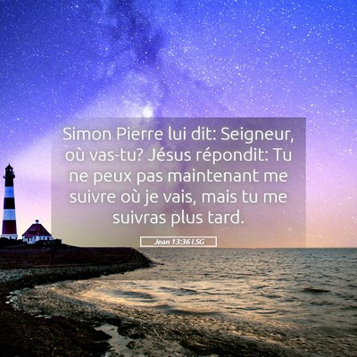 Picture 05 - Jean 13:36 LSG - Simon Pierre lui dit: Seigneur, où vas-tu? - Bible Verse Picture