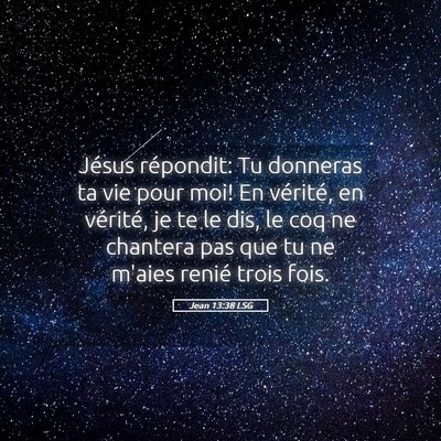 Picture 05 - Jean 13:38 LSG - Jésus répondit: Tu donneras ta vie pour moi! En - Bible Verse Picture