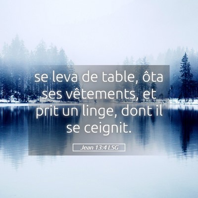 Picture 05 - Jean 13:4 LSG - se leva de table, ôta ses vêtements, et prit un - Bible Verse Picture