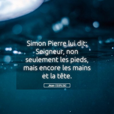 Picture 05 - Jean 13:9 LSG - Simon Pierre lui dit: Seigneur, non seulement les - Bible Verse Picture