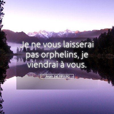 Picture 05 - Jean 14:18 LSG - Je ne vous laisserai pas orphelins, je viendrai - Bible Verse Picture