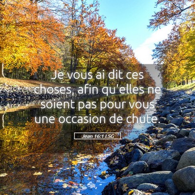 Picture 05 - Jean 16:1 LSG - Je vous ai dit ces choses, afin qu'elles ne - Bible Verse Picture