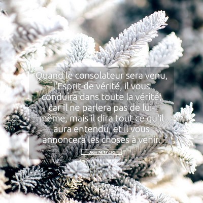 Picture 05 - Jean 16:13 LSG - Quand le consolateur sera venu, l'Esprit de - Bible Verse Picture
