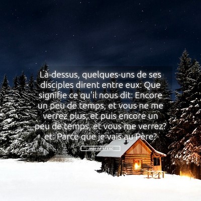 Picture 05 - Jean 16:17 LSG - Là-dessus, quelques-uns de ses disciples dirent - Bible Verse Picture