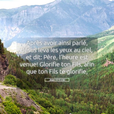 Picture 05 - Jean 17:1 LSG - Après avoir ainsi parlé, Jésus leva les yeux - Bible Verse Picture
