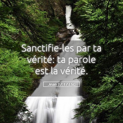Picture 05 - Jean 17:17 LSG - Sanctifie-les par ta vérité: ta parole est la - Bible Verse Picture