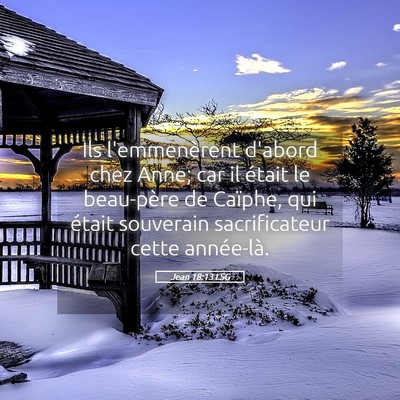 Picture 05 - Jean 18:13 LSG - Ils l'emmenèrent d'abord chez Anne; car il - Bible Verse Picture