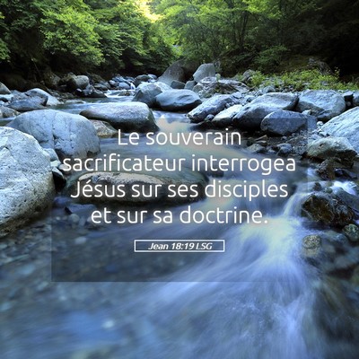 Picture 05 - Jean 18:19 LSG - Le souverain sacrificateur interrogea Jésus sur - Bible Verse Picture
