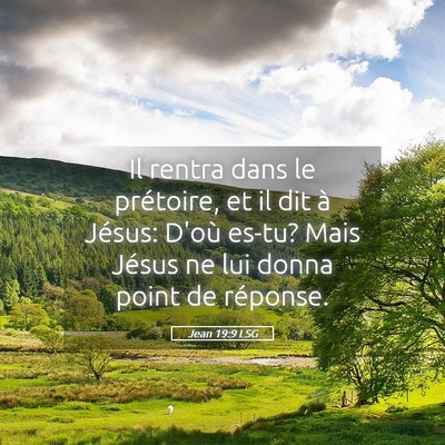 Picture 05 - Jean 19:9 LSG - Il rentra dans le prétoire, et il dit à Jésus: - Bible Verse Picture