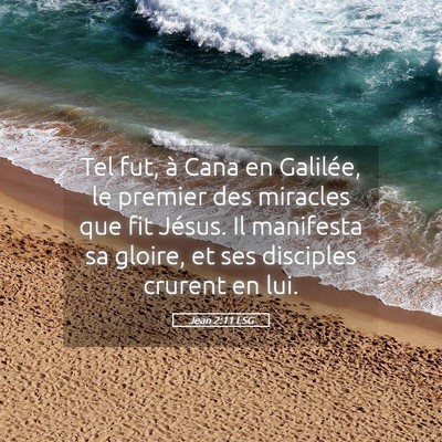 Picture 05 - Jean 2:11 LSG - Tel fut, à Cana en Galilée, le premier des - Bible Verse Picture