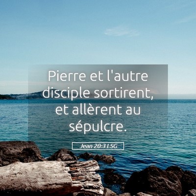 Picture 05 - Jean 20:3 LSG - Pierre et l'autre disciple sortirent, et - Bible Verse Picture