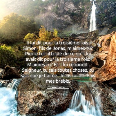 Picture 05 - Jean 21:17 LSG - Il lui dit pour la troisième fois: Simon, fils - Bible Verse Picture