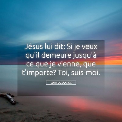 Picture 05 - Jean 21:22 LSG - Jésus lui dit: Si je veux qu'il demeure jusqu'à - Bible Verse Picture