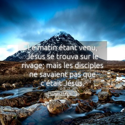 Picture 05 - Jean 21:4 LSG - Le matin étant venu, Jésus se trouva sur le - Bible Verse Picture