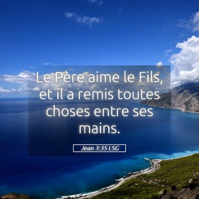 Picture 05 - Jean 3:35 LSG - Le Père aime le Fils, et il a remis toutes - Bible Verse Picture