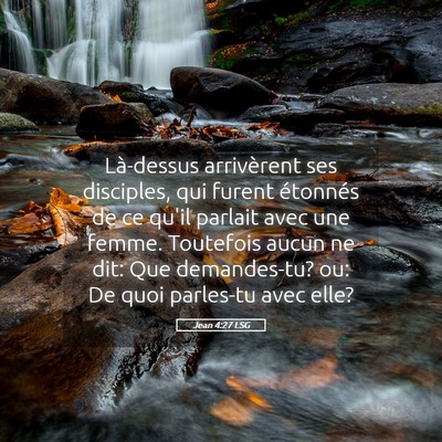 Picture 05 - Jean 4:27 LSG - Là-dessus arrivèrent ses disciples, qui furent - Bible Verse Picture