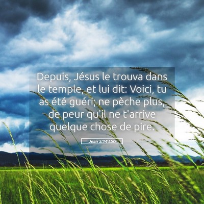 Picture 05 - Jean 5:14 LSG - Depuis, Jésus le trouva dans le temple, et lui - Bible Verse Picture