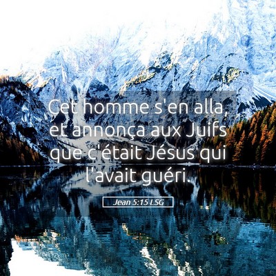 Picture 05 - Jean 5:15 LSG - Cet homme s'en alla, et annonça aux Juifs que - Bible Verse Picture