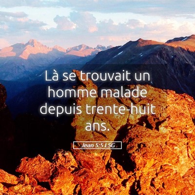 Picture 05 - Jean 5:5 LSG - Là se trouvait un homme malade depuis - Bible Verse Picture