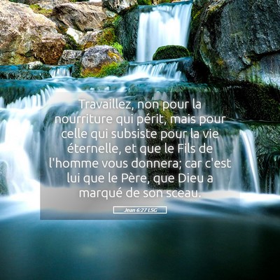 Picture 05 - Jean 6:27 LSG - Travaillez, non pour la nourriture qui périt, - Bible Verse Picture