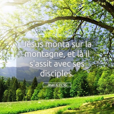 Picture 05 - Jean 6:3 LSG - Jésus monta sur la montagne, et là il s'assit - Bible Verse Picture