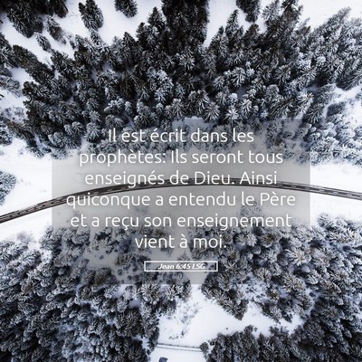 Picture 05 - Jean 6:45 LSG - Il est écrit dans les prophètes: Ils seront - Bible Verse Picture