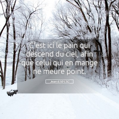 Picture 05 - Jean 6:50 LSG - C'est ici le pain qui descend du ciel, afin que - Bible Verse Picture