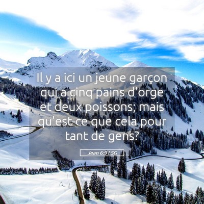 Picture 05 - Jean 6:9 LSG - Il y a ici un jeune garçon qui a cinq pains - Bible Verse Picture
