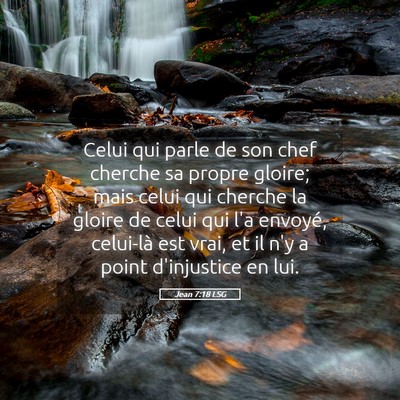 Picture 05 - Jean 7:18 LSG - Celui qui parle de son chef cherche sa propre - Bible Verse Picture